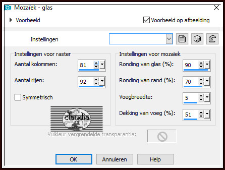 Effecten - Textuureffecten - Mozaïek - glas :